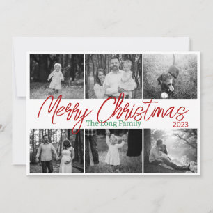 Festiva Tarjeta de Navidades familiares fotográficos de dí