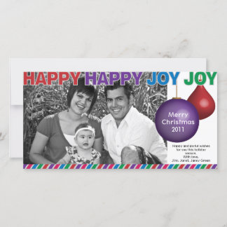Festiva Tarjeta de Navidades Feliz Alegría Feliz