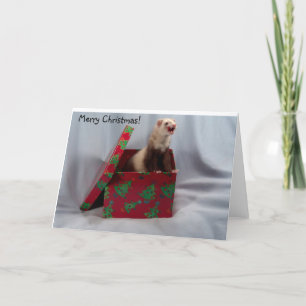 Festiva Tarjeta de Navidades Ferret