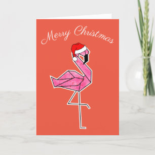 Festiva Tarjeta de Navidades Flamingo