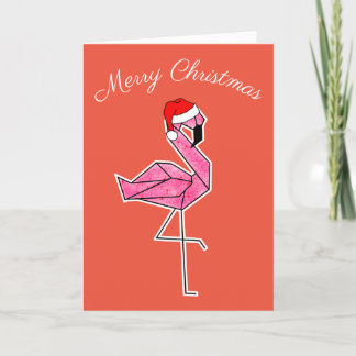 Festiva Tarjeta de Navidades Flamingo