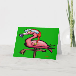 Festiva Tarjeta de Navidades Flamingo