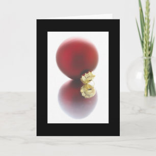 Festiva Tarjeta de Navidades formales de ornamento rojo bl