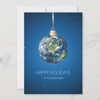 Festiva Tarjeta de Navidades formales de Planet Earth Holi