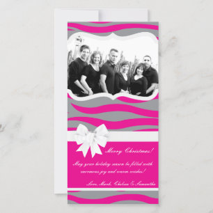 Festiva Tarjeta de Navidades FOTOGRÁFICO 4x8 de Cebra Gris