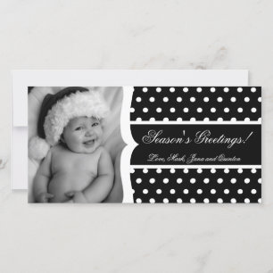 Festiva Tarjeta de Navidades FOTOGRÁFICO con marco de punt