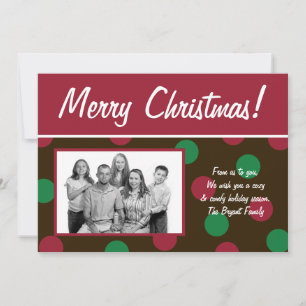 Festiva Tarjeta de Navidades FOTOGRÁFICO de Punto de Polka