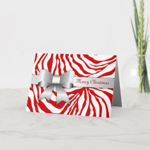 Festiva Tarjeta de Navidades fotográficos 311-Red Zebra St