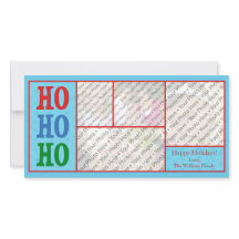 Tarjeta de Navidades fotográficos azules con texto