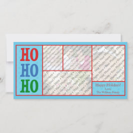 Festiva Tarjeta de Navidades fotográficos azules con texto