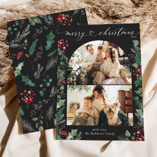 Festiva Tarjeta de Navidades fotográficos Bohemian Dark Mo
