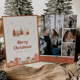 Festiva Tarjeta de Navidades fotográficos Boho y Año Nuevo