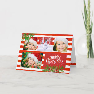 Festiva Tarjeta de Navidades fotográficos Candy Cane Strip