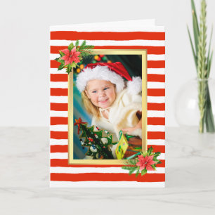 Festiva Tarjeta de Navidades fotográficos Candy Cane Strip