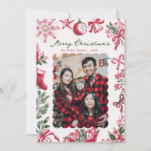 Festiva Tarjeta de Navidades fotográficos captada por mano