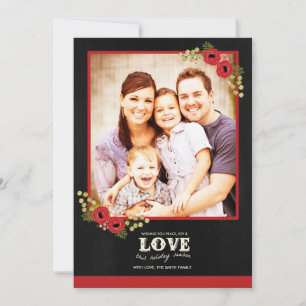 Festiva Tarjeta de Navidades fotográficos   Chalkboard Flo