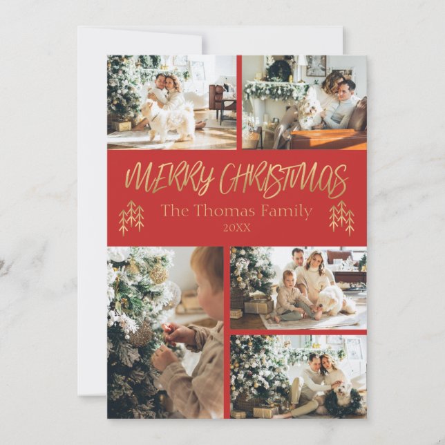 Festiva Tarjeta de Navidades fotográficos clásicos (Anverso)