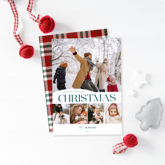 Festiva Tarjeta de Navidades fotográficos Classic Merry Ch