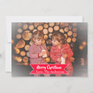 Festiva Tarjeta de Navidades fotográficos con bordes antic