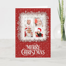 Festiva Tarjeta de Navidades fotográficos de copas de niev