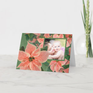 Festiva Tarjeta de Navidades fotográficos de Coral Poinset