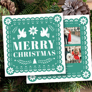 Festiva Tarjeta de Navidades fotográficos de estilo pintad