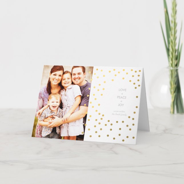 Festiva Tarjeta de Navidades fotográficos de franjas color (Anverso)