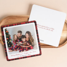 Tarjeta de Navidades fotográficos de la familia Sq