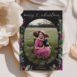 Festiva Tarjeta de Navidades fotográficos de la vegetación