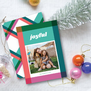 Festiva Tarjeta de Navidades fotográficos de marco de bloq