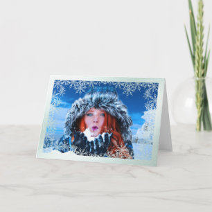 Festiva Tarjeta de Navidades fotográficos de overlay de Sn