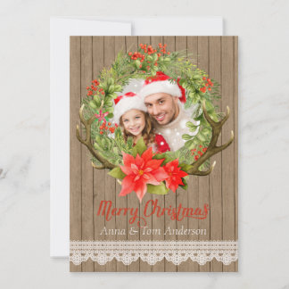 Festiva Tarjeta de Navidades fotográficos de país