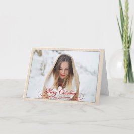 Festiva Tarjeta de Navidades fotográficos de país