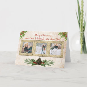 Festiva Tarjeta de Navidades fotográficos de país