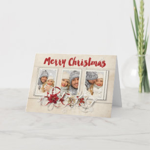Festiva Tarjeta de Navidades fotográficos de país