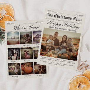 Festiva Tarjeta de Navidades fotográficos de periódicos