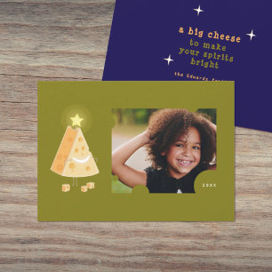 Festiva Tarjeta de Navidades fotográficos de queso grande
