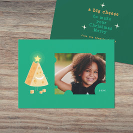 Festiva Tarjeta de Navidades fotográficos de queso grande