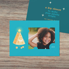 Festiva Tarjeta de Navidades fotográficos de queso grande
