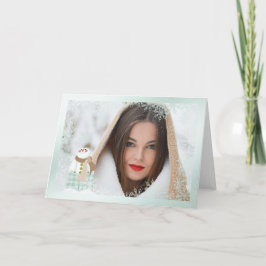 Festiva Tarjeta de Navidades fotográficos de Snowflake Sno