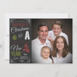 Festiva Tarjeta de Navidades fotográficos de tipografía de