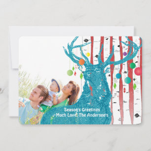 Festiva Tarjeta de Navidades fotográficos del árbol de ren