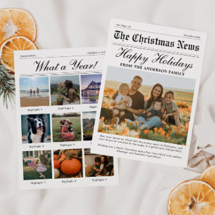 Festiva Tarjeta de Navidades fotográficos en blanco y negr