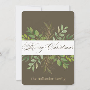 Festiva Tarjeta de Navidades fotográficos Eucalyptus Wreat
