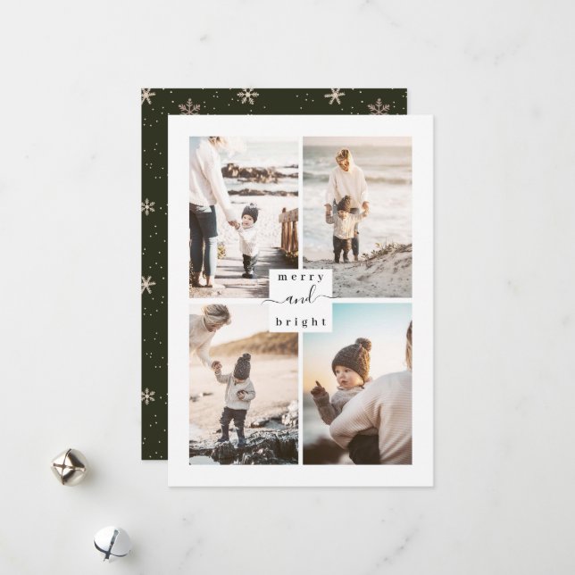 Festiva Tarjeta de Navidades fotográficos familiares moder (Anverso/Reverso In Situ)