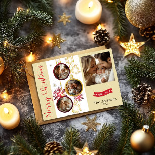 Festiva Tarjeta de Navidades fotográficos familiares perso