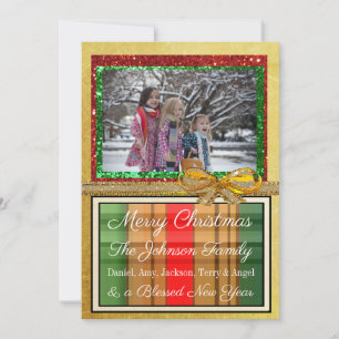 Festiva Tarjeta de Navidades fotográficos familiares perso