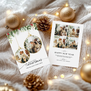 Festiva Tarjeta de Navidades fotográficos familiares, tarj