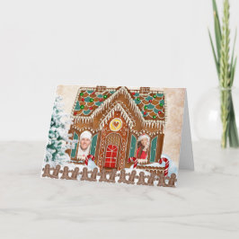 Festiva Tarjeta de Navidades fotográficos Gingerbread