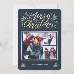 Festiva Tarjeta de Navidades fotográficos Glow 3 estaciona
